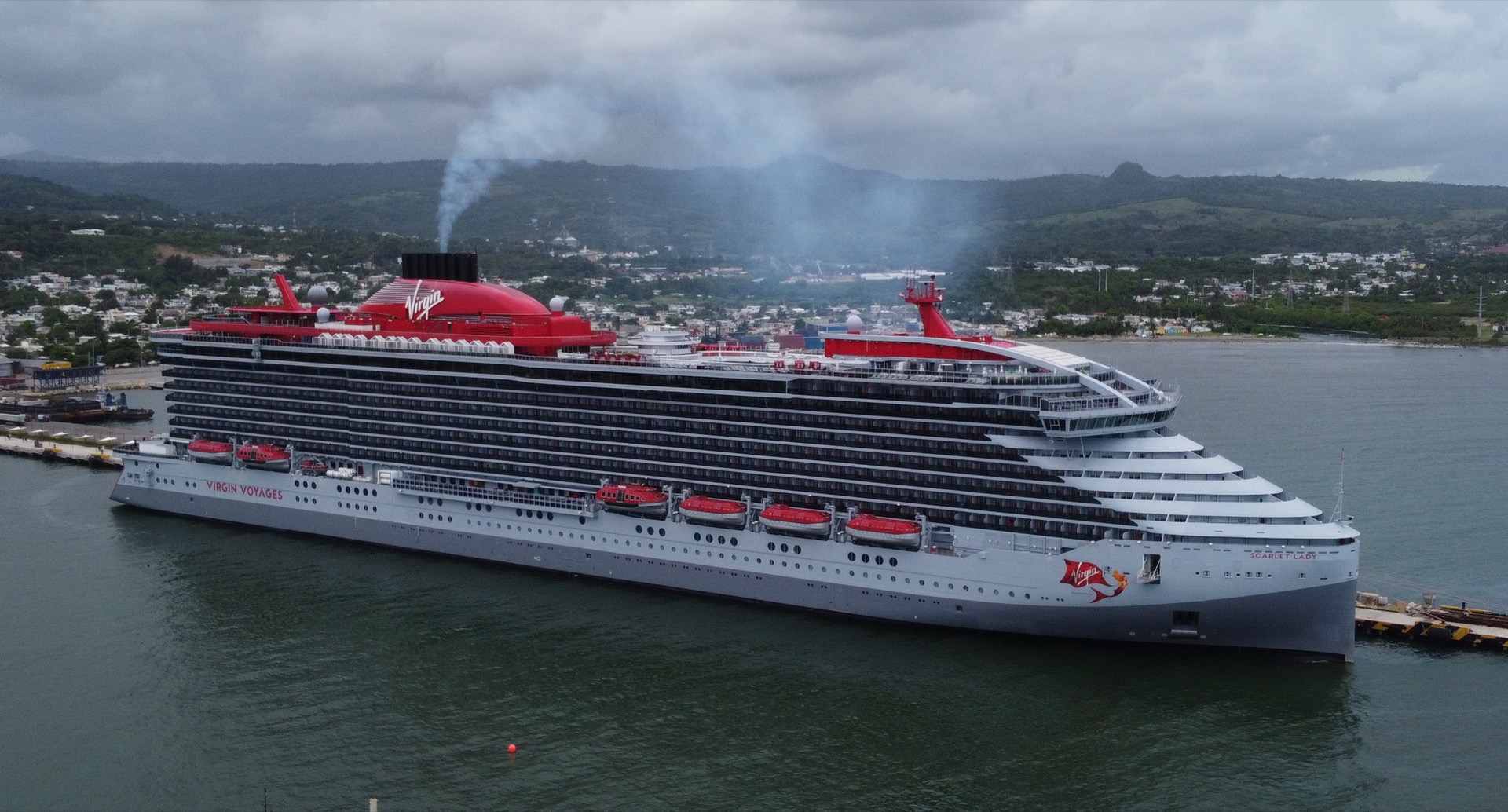 Virgin Voyages Scarlet Lady at port